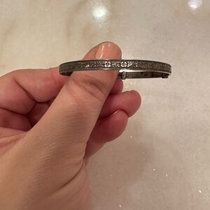 Antique Victorian Silver Tone Floral Bangle Bracelet Child’s